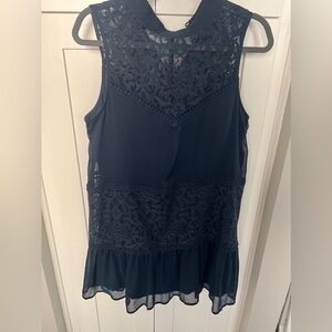Lace Ruffle Womens Dress - L